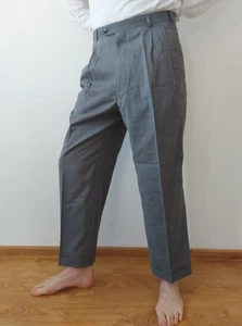 Nuovi Disegni BOROS Grey Classic Mens Pants Pure New Wool Light Trousers Size M - Bild 1 von 20