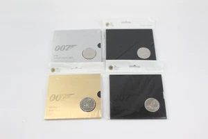 Royal Mint Uncirculated Brilliant Coin James Bond Leaflet Backing Card x4 - Picture 1 of 6