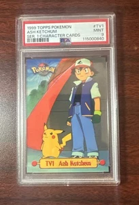 1999 TOPPS POKEMON SERIES 1 CHARACTER CARDS #TV1 ASH KETCHUM PSA 9 *LOW POP 114* - Picture 1 of 2
