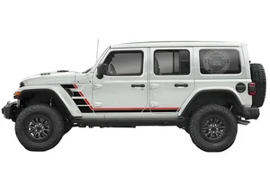 Graphics Hockey Stripes Decal For Jeep Wrangler 4 Door Car Side Vinyl Stickers - Picture 1 of 5