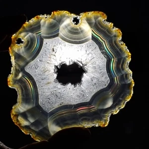 186.25 Ct Big Slice Rainbow Iris Agate, Top Multilayer Indonesia Iris Agate Slab - Picture 1 of 6