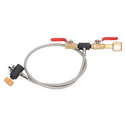 CGA320 G1/2 Cylinder Refill Adapter Dual Valve CO2 Tank Adapter Hose With Pressu - Bild 1 von 4