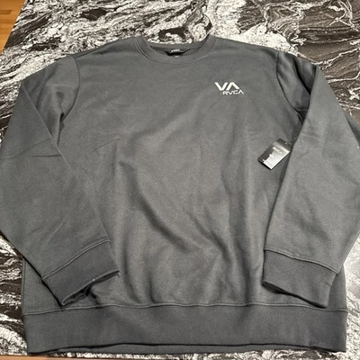 RVCA Wilson Crew Sweatshirt Black Mens Size XLarge NWT $56 - Image 1 of 4