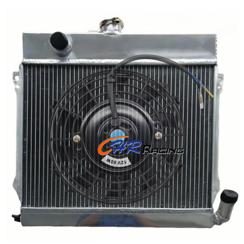 Radiador de aluminio de 3 filas + ventilador para motor BMW E21 320i/E10 2002Tii M10 1971-1983 Foto 1 de 4