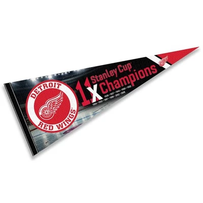 Detroit Red Wings 11 Time Stanley Cup Champions Pennant Flag - Image 1 of 4