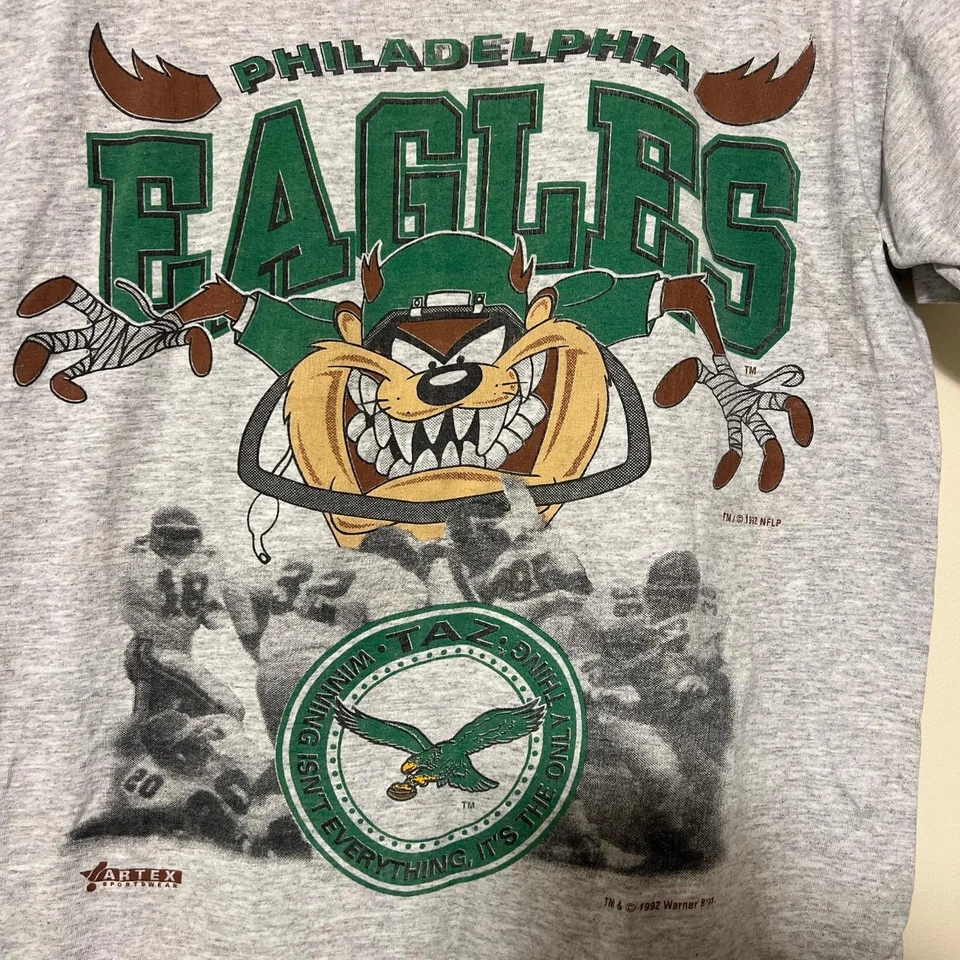 Camiseta 1992 Rara Logo Philadelphia Eagles Taz Looney Tunes Reimpresión HN3448 Foto 1 de 1