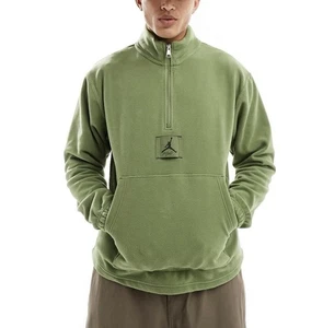 Nike Jordan Essentials uomo pile invernale mezza zip XL verde oliva FD7863-340 - Foto 1 di 6