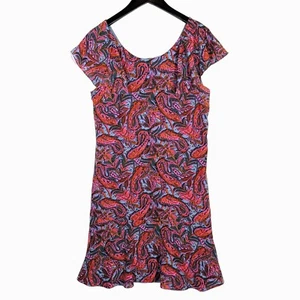Mini Vestido J.Crew Talla 8T Alto 100% Seda Sirena Manga Acampanada Cambio Rosa Paisley - Imagen 1 de 9