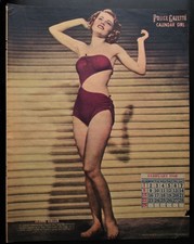 1948 VINTAGE ORIGINAL CALENDAR GIRLS PIN UP MISS FEBRUARY JEANNE GIBSON POSTER