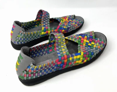 Zapatos para mujer Baretraps Ivette tejidos punta abierta multicolor sin cordones Mary Jane 6M Foto 1 de 4