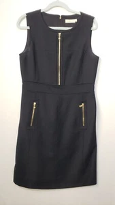 Tory Burch Dress Womens 10 Sleeveless Sheath Career Wool Zipper Accent Black - Picture 1 of 8