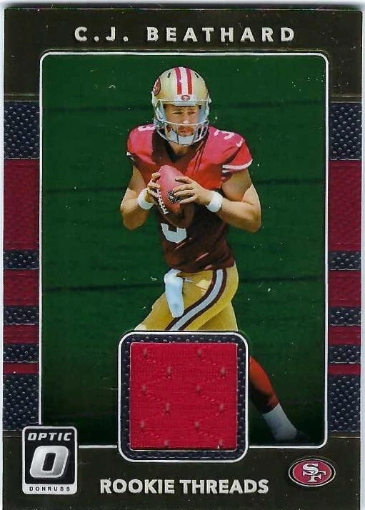 C.J. Beathard 2017 Donruss Optic Rookie Threads Patch Relic 49ers