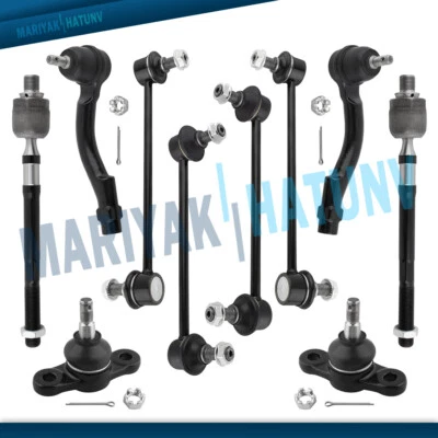12PCS Inner Outer Tie Rods + Front Rear Sway Bars & Ball Joints For Kia Sportage - Image 1 of 4