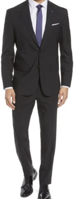 Traje Zanetti “PORTO” Dos Botones Negro Talla 42 Largo Foto 1 de 4