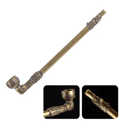 Brass Vintage Tobacco Smoking Pipe Cigarette Holder Filter Handicraft Gift New - Image 1 of 4