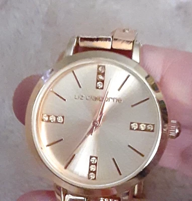 Часы Liz Claiborne LC1219 розовое золото 7 дюймов стразы нуждаются в новом аккумуляторе - Изображение 1 из 3