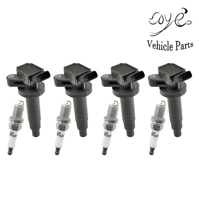 4 Ignition Coils + 4 Spark Plugs For Toyota Corolla Celica 1.8L 2000-2005 UF247 - Image 1 of 4