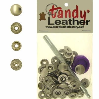 Tandy Leathercraft 7/16 Inch Line 20 Snap fastener kit CT.15 w/Tools - Nickel - Image 1 of 2