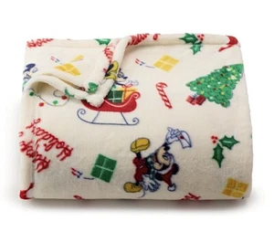 Disney MICKEY MOUSE NAVIDAD Vacaciones Peluche Suave MANTA TIRO Ropa de Cama 60x72 NUEVO - Imagen 1 de 1