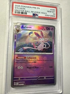 SYLVEON MASTER BALL #040 POKEMON - EVOLUZIONI PRISMATICHE - LOW POP - PSA 10 - Foto 1 di 2