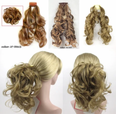 WAVY HAIR FOXTAIL HAIRPIECE W/ BENDABLE WIRES EXTENSIONS HAIRDO PONYTAIL BUN - Image 1 of 4