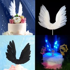 Ali di cigno torta nuziale topper per San Valentino decorazione piuma party suppl JW