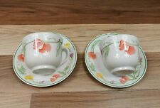 2 x Vintage Johnson Brothers Summer Delight Cups & Saucers - Sweet Pea