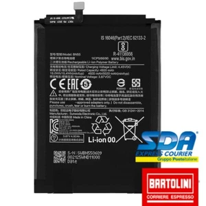 BATTERIA LITIO BN55 PER XIAOMI REDMI NOTE 9S REDMI NOTE 9 PRO M2003J6A1G 5020mAh - Imagen 1 de 1