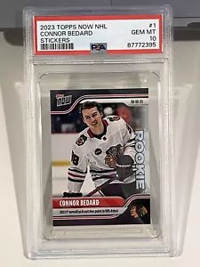 Connor Bedard 2023 Topps Now #1 Makes NHL Debut Blackhawks Rookie Card PSA 10 - Picture 1 of 2