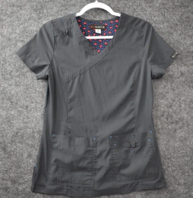 Blusa Médica Koi Basics XS Gris 4 Bolsillos Elastizada Laboratorio Enfermera Foto 1 de 4