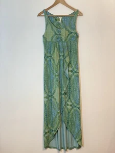 Soma Women's Medium Sleeveless Long Summer Dress Green Ruffled Drape - Picture 1 of 7