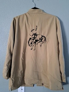 Coldwater Creek Khaki Langarm Hemd mit Knopfleiste RODEO bestickt Cowboy Gr. L - Bild 1 von 12