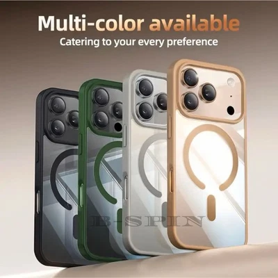 Funda para iPhone MagSafe 17 16 15 14 13 12 Pro Max imán transparente cubierta a prueba de golpes Foto 1 de 4