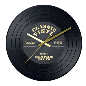 Design Schallplattenuhr Wanduhr 30 cm geräuscharm Retro Musik Rock - Picture 1 of 1