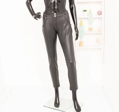 Pantalones FREDDY WR.UP negros látex imitación cuero modelado pantalones adelgazantes L UK12 Foto 1 de 4