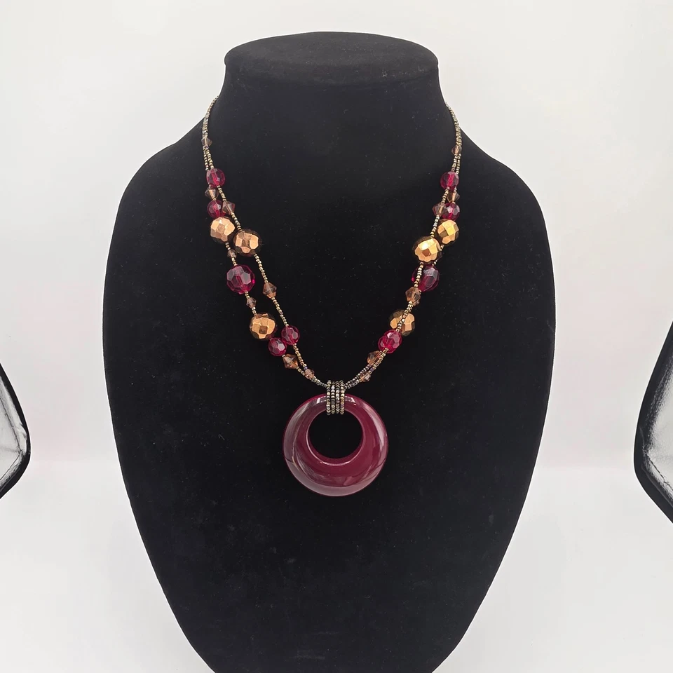 Encantador collar colgante con cuentas de oro rojo de 22" de Lia Sophia para mujer Foto 1 de 4