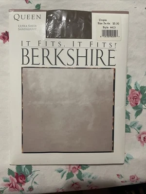 Vtg Berkshire Queen Ultra Sheer Sandalfoot Size 5X-6X UTOPIA (BROWN) Style 4413 - Image 1 of 4