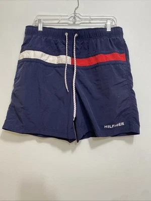 Vintage Tommy Hilfiger Men’s Large Navy Blue Swim Trunks Board Shorts Lined Mesh - Image 1 of 4