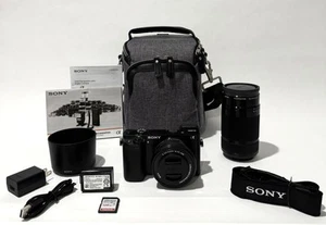 Sony Alpha a6000 Mirrorless Digital Camera w/ 16-50mm & 55-210mm Zoom Bag 128GB - Picture 1 of 13