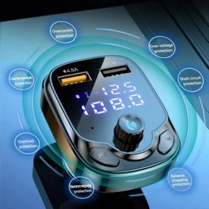 Auto 4.8A FM Transmitter Bluetooth5.0 USB Ladegerät Handsfree Adapter Neu - Bild 1 von 22