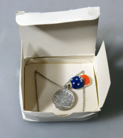 AVON MLB New York METS Silver Charms Necklace - For Young METS Fans Cover