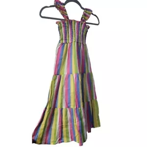 Maxi Vestido Zunie para Niñas con Volantes Prenda para el torso ahumado Multicolor a Rayas XL 14/16 - Imagen 1 de 7