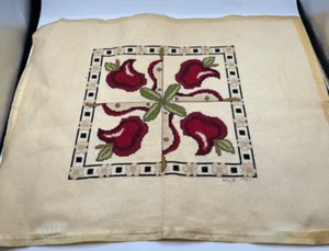 Vintage Linen hand embroidered apples floral boho design ready for framing! - Picture 1 of 5