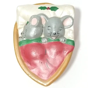 Vintage Duncan Keramik Figur Mäuse schlafen in Nussschale handbemalt 1975 signiert - Bild 1 von 6