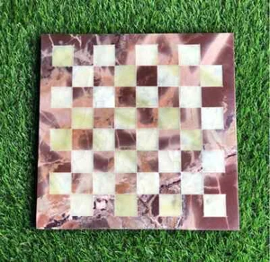 18'' Marble Chess Table Top Pietra Dura Inlay malachite Children Game Kids l16 - Picture 1 of 5