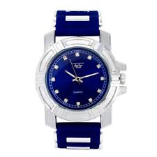 TECHNO PAVE MENS BULLET BAND WATCH WITH BLUE RUBBER BAND 7860-545A