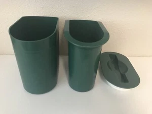 VTG Tupperware forest green ice bucket oval insulated ice bucket 2444 - Picture 1 of 9
