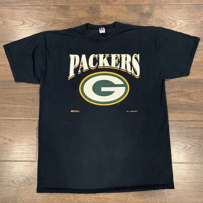 Винтажная футболка Russell Athletic Green Bay Packers сделано в США XL 1995 Block NFL - Изображение 1 из 4
