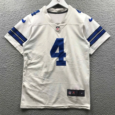 Nike NFL Dallas Cowboys Dak Prescott 4 Jersey Men's S Embroidered Patch White Cover