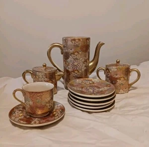 Antique Koshida Satsuma Millefleur Thousand Flowers Incomplete Tea Set Stunning! - Picture 1 of 23